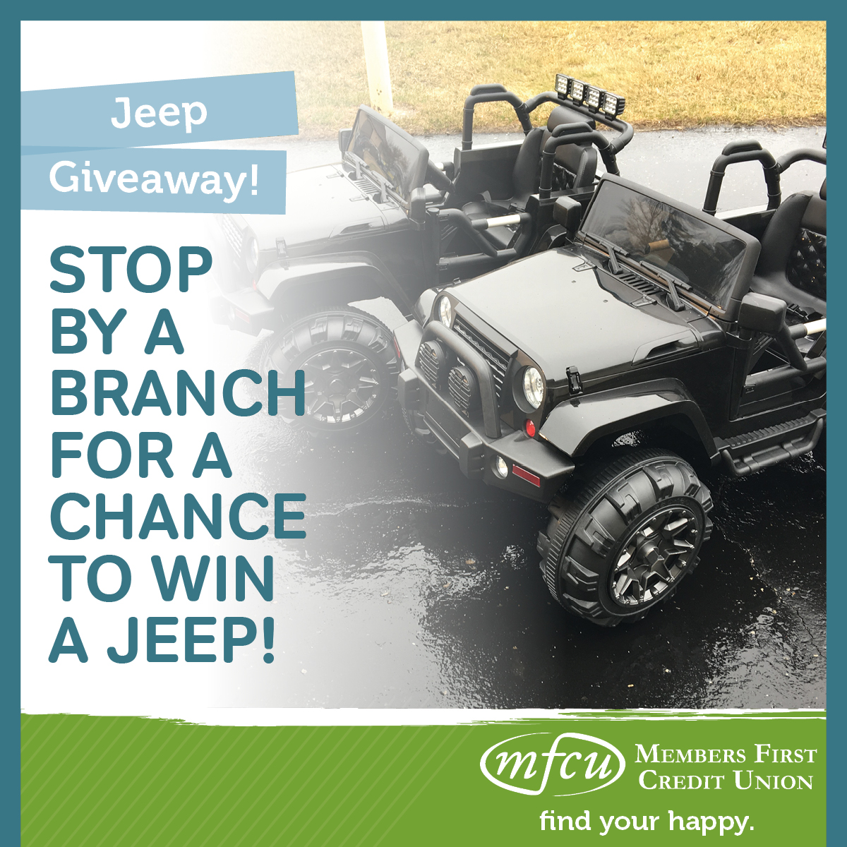Jeep Credit Union >> Kids Jeep Giveaway Members First Credit Union Jeep Credit Union >> Kids Jeep Giveaway Members First Credit Union