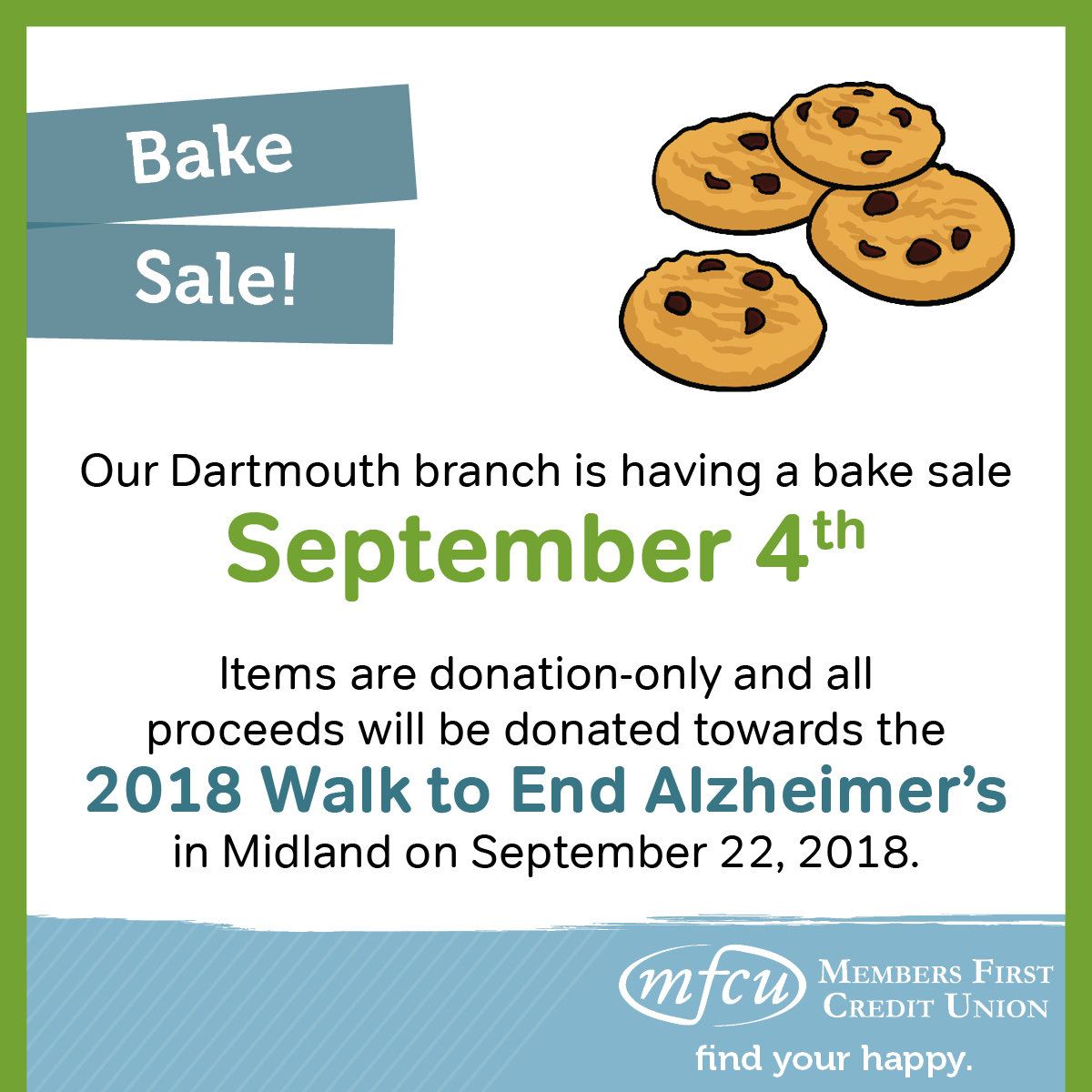 midland bake sale supporting the 2018 walk to end alzheimers how to do a bake sale