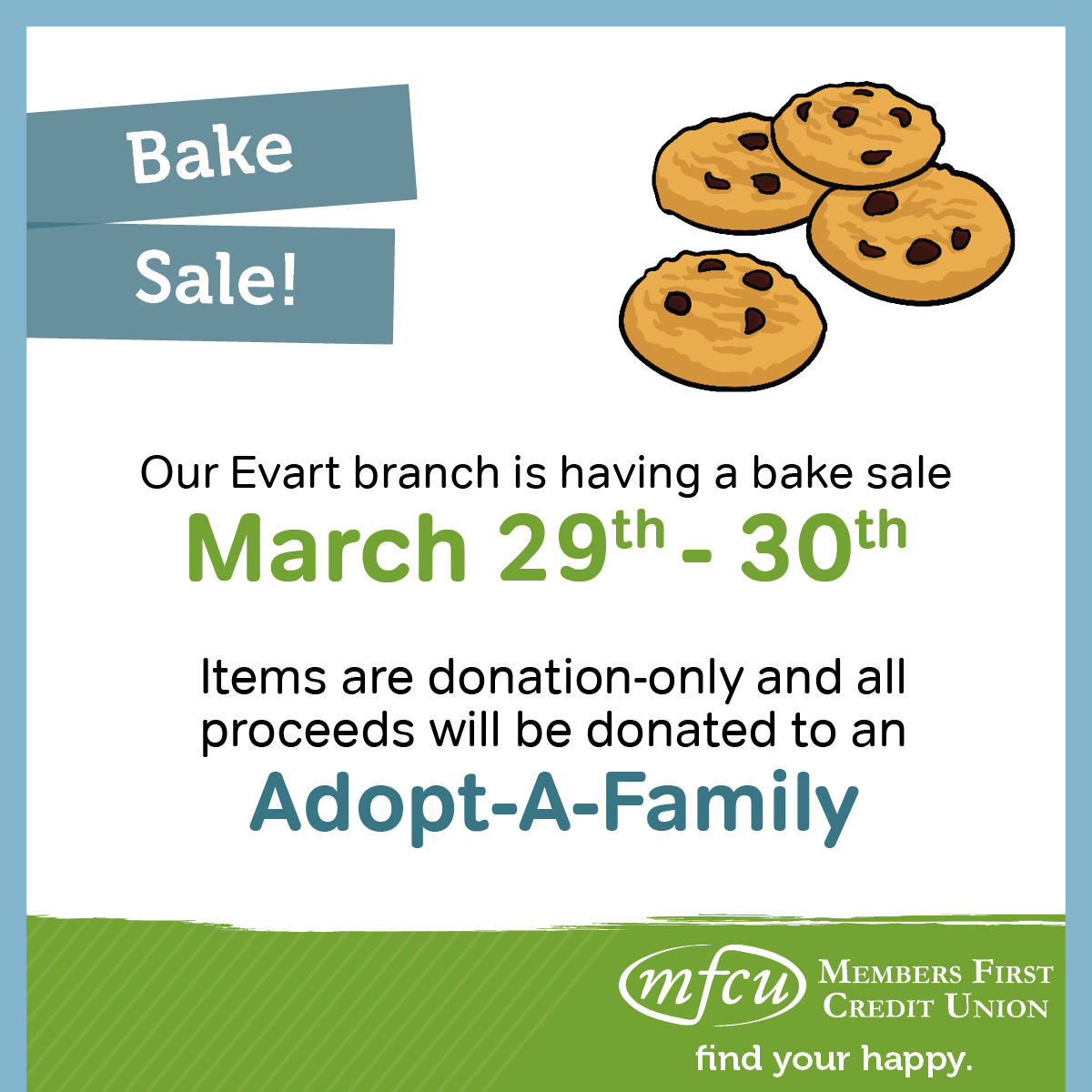 bake sale members first credit union bake sale items