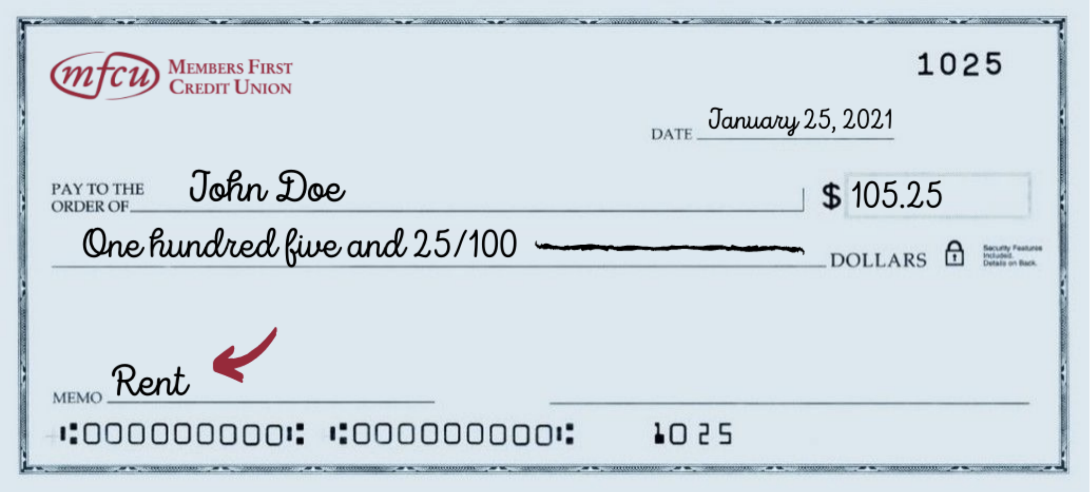 How to Write a Check - Members First Credit Union