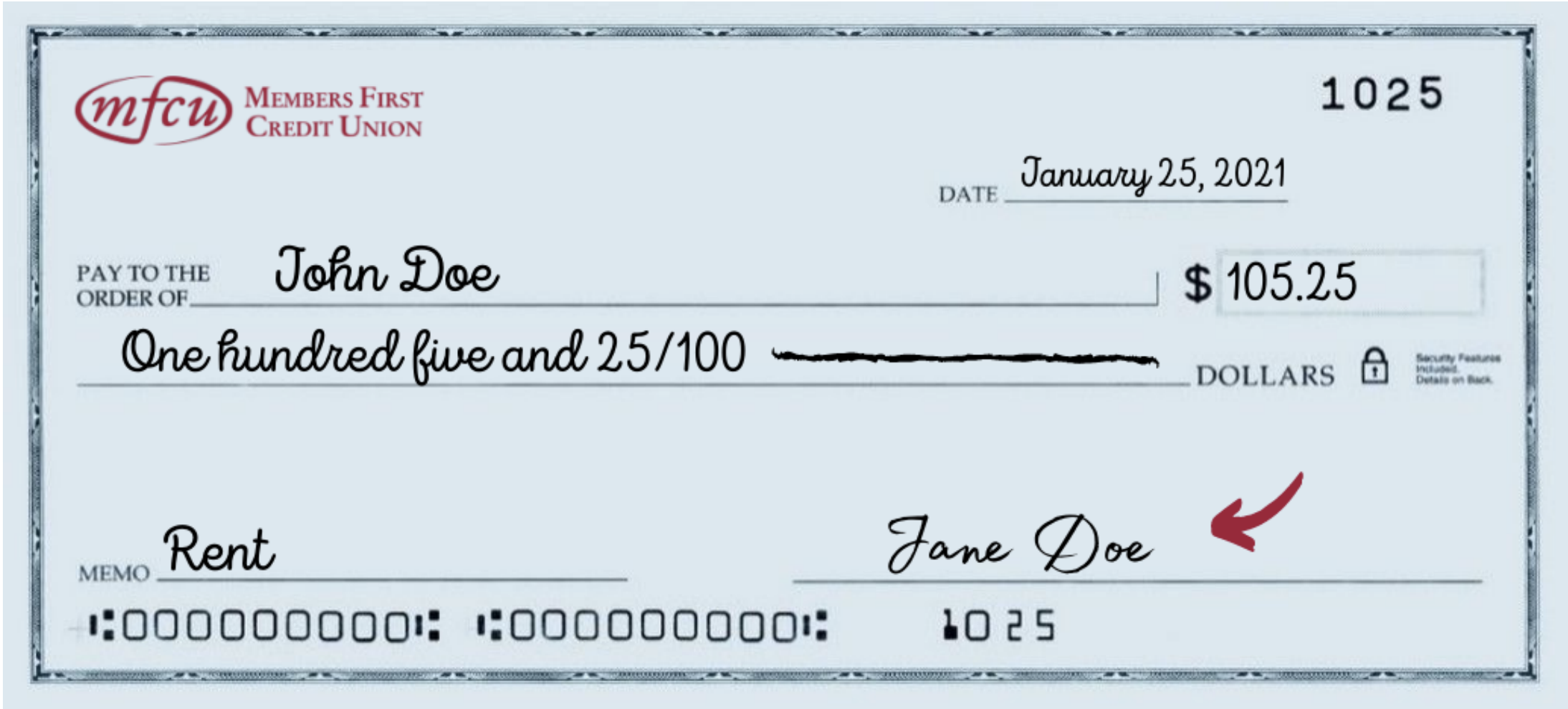 How to Write a Check - Members First Credit Union