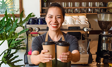 Woman holding coffee