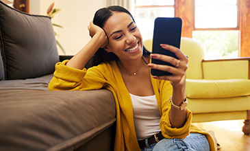 Woman looking at a phone