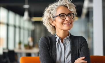 Woman looking content and confident