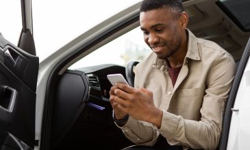Man in car