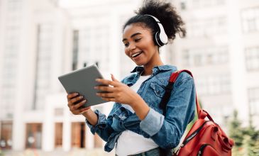 Girl on device